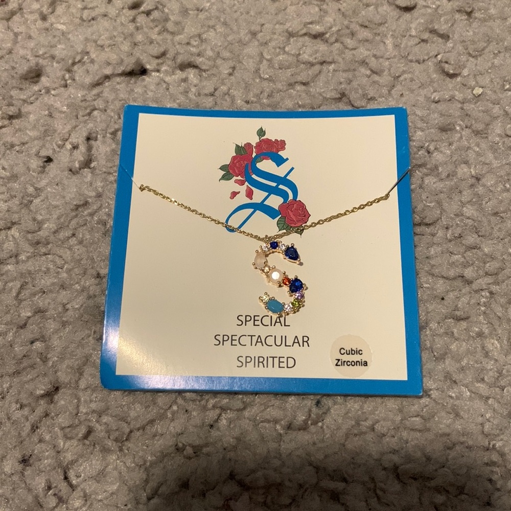 Francesca’s “S” Initial Gem Pendant Necklace